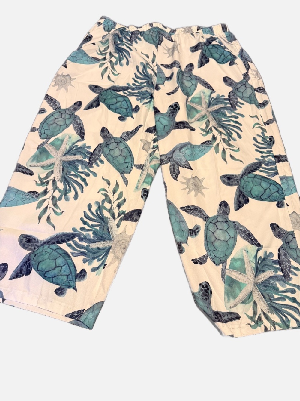 Sea Turtle print wide leg pants